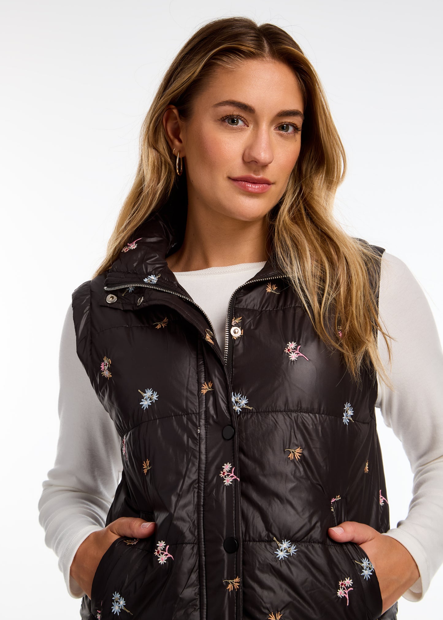 Quilted Embroidered Vest