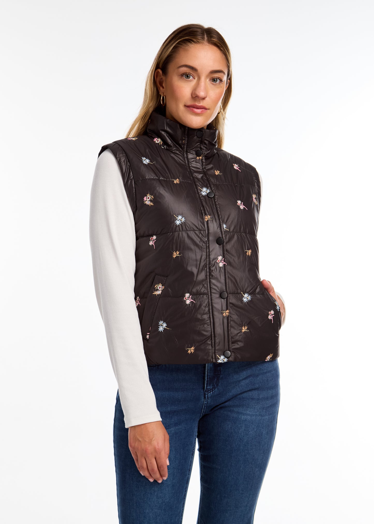 Quilted Embroidered Vest