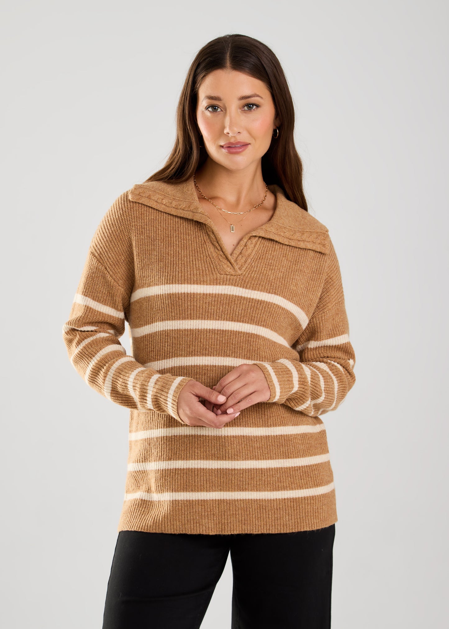 Stripe Collared Sweater