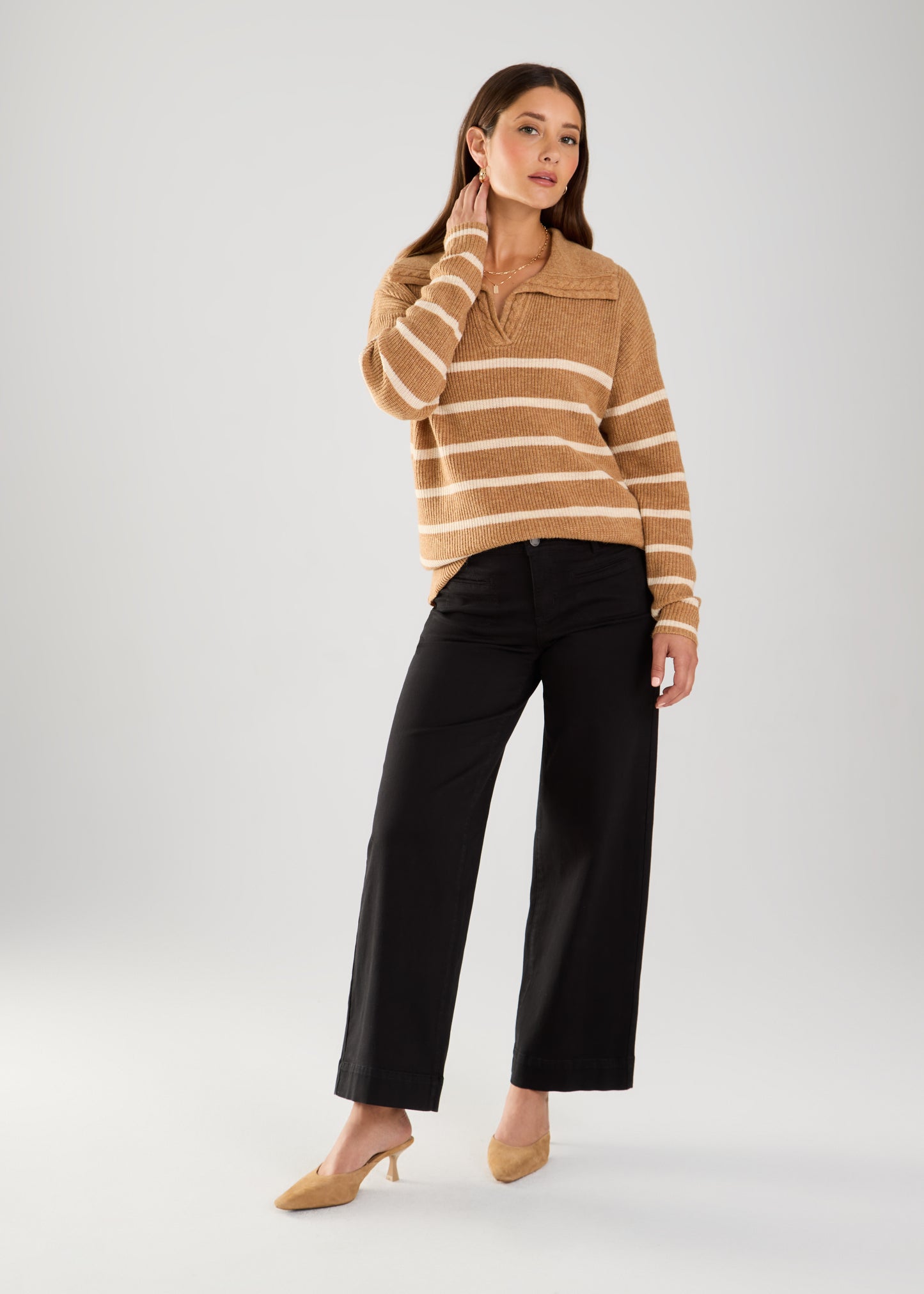 Stripe Collared Sweater