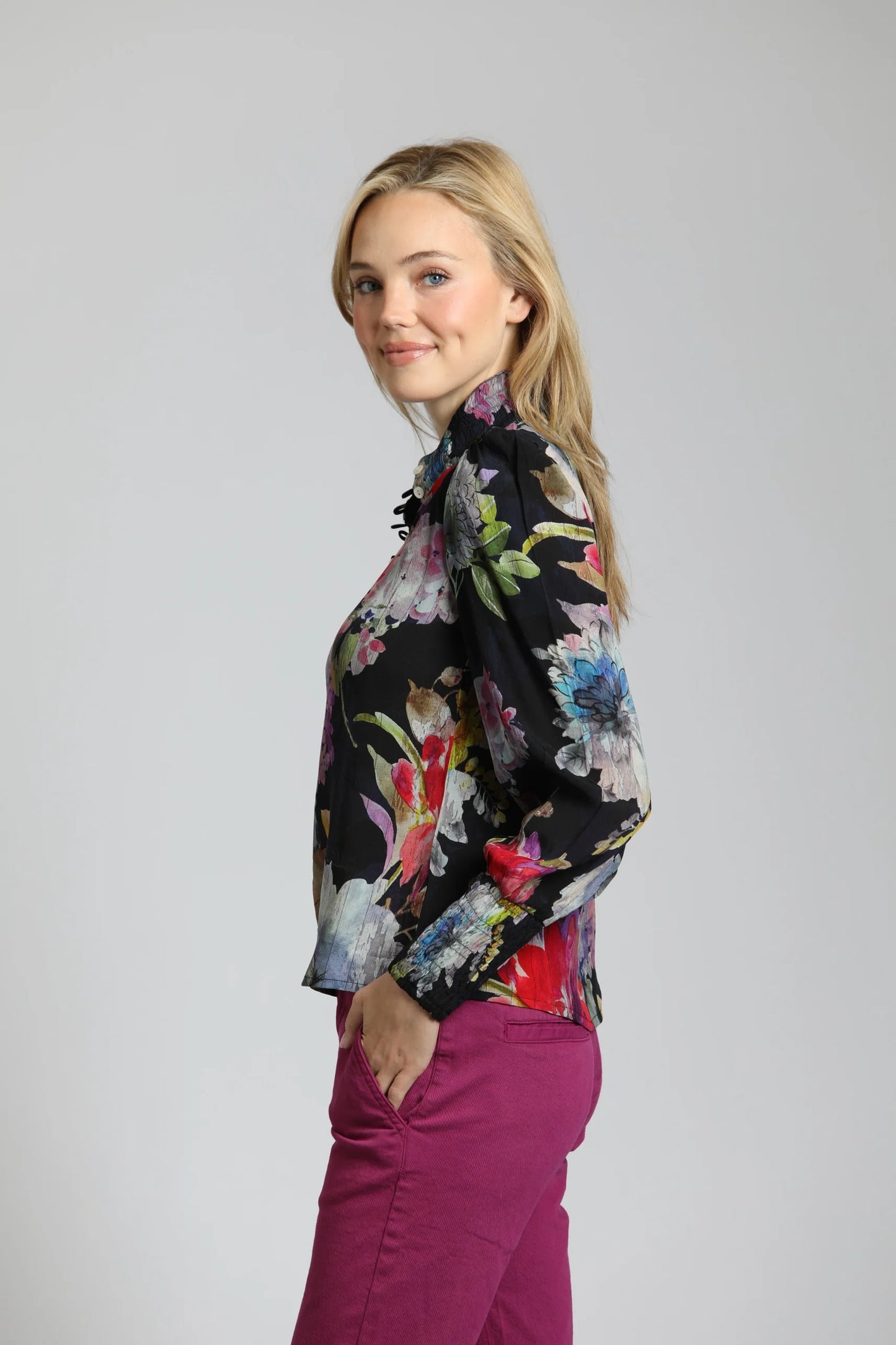 Painted Bloom Print Blouse