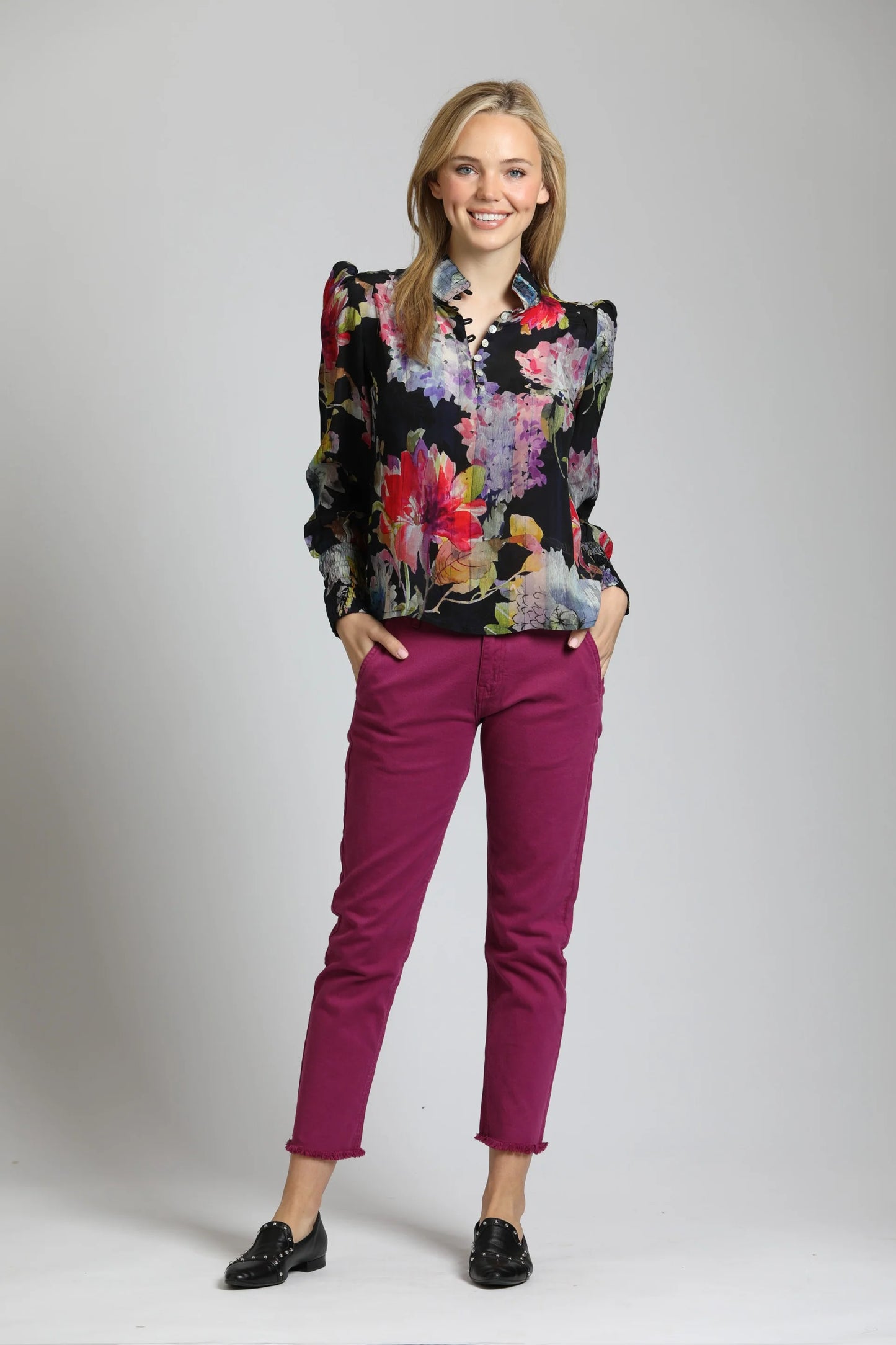 Painted Bloom Print Blouse