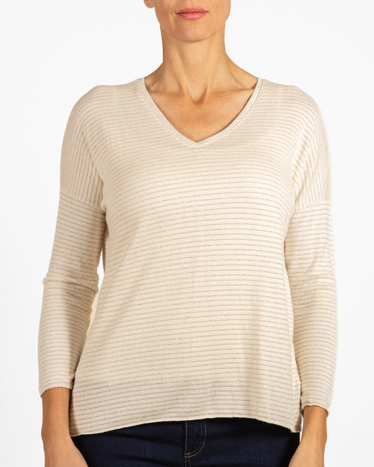 V Neck Lurex Top