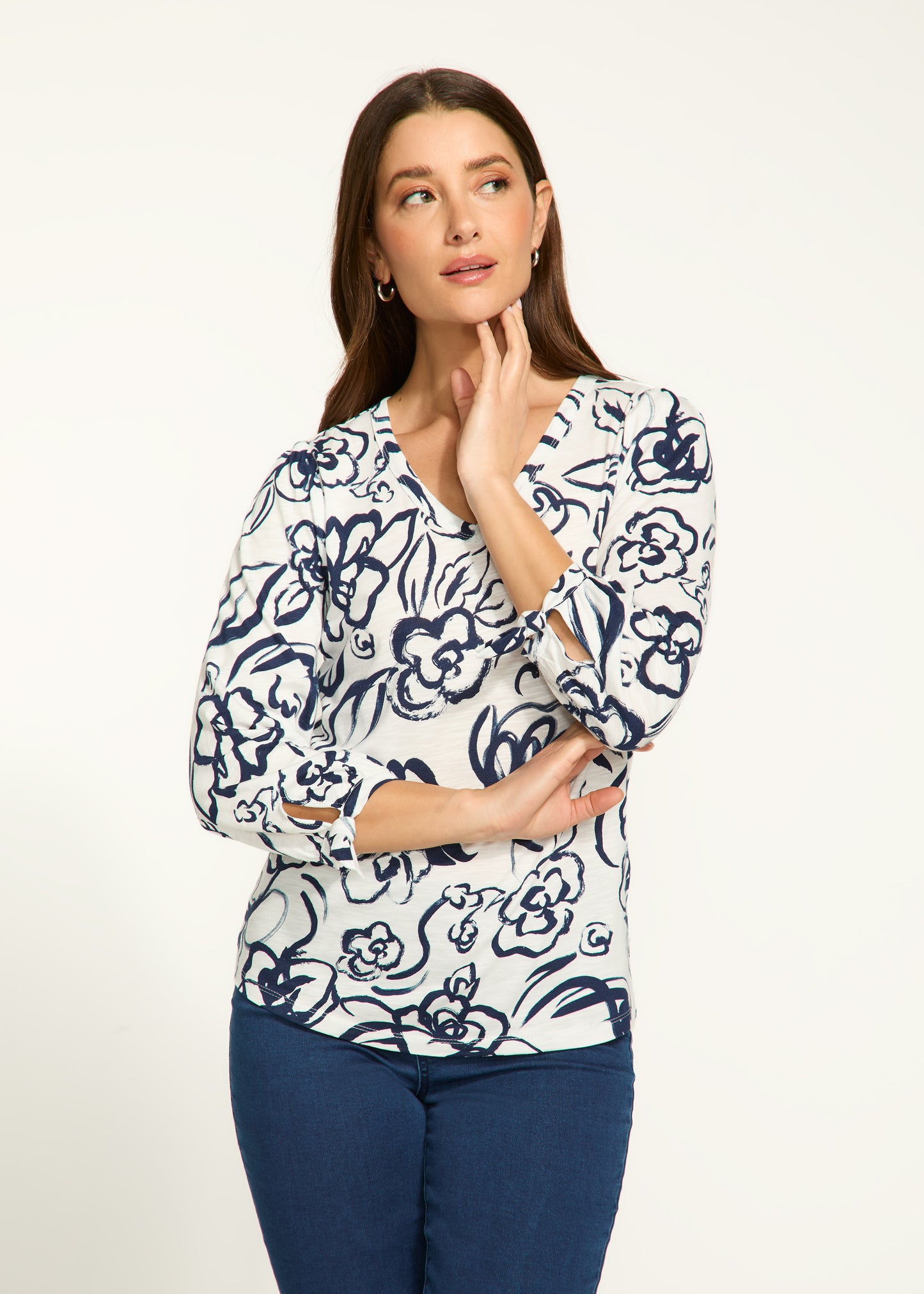 Rosette V-Neck Top