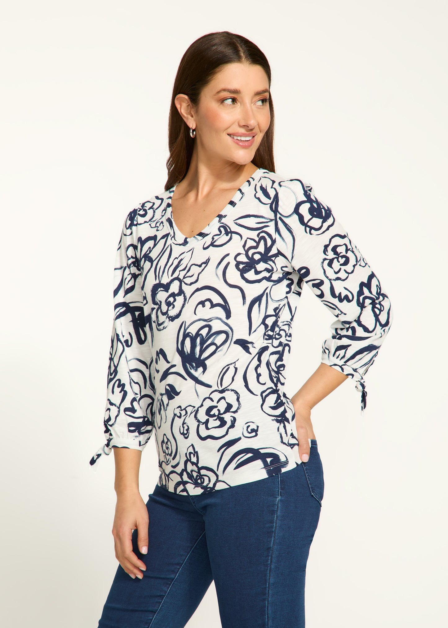 Rosette V-Neck Top