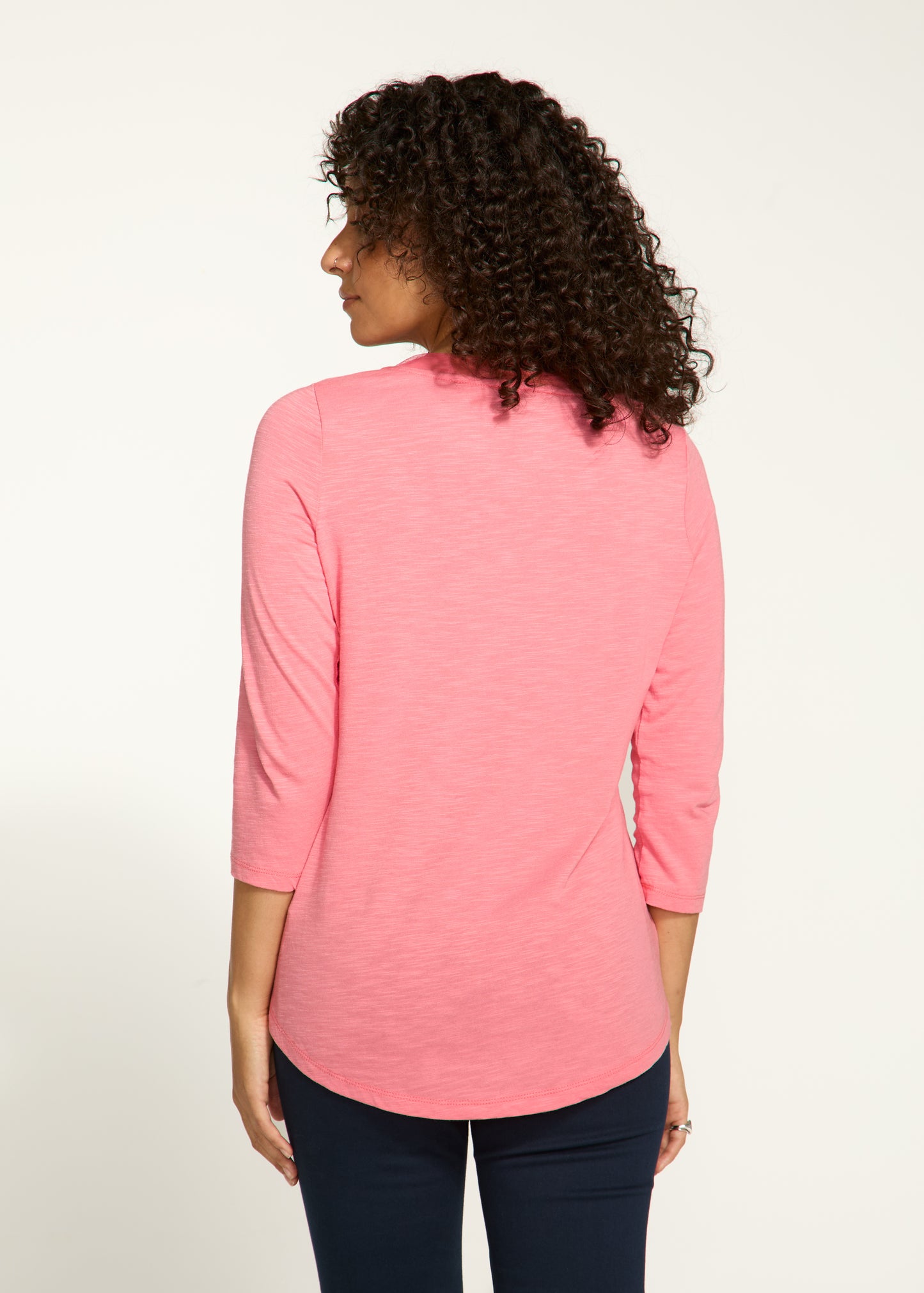 Mesh Trim V-Neck Top