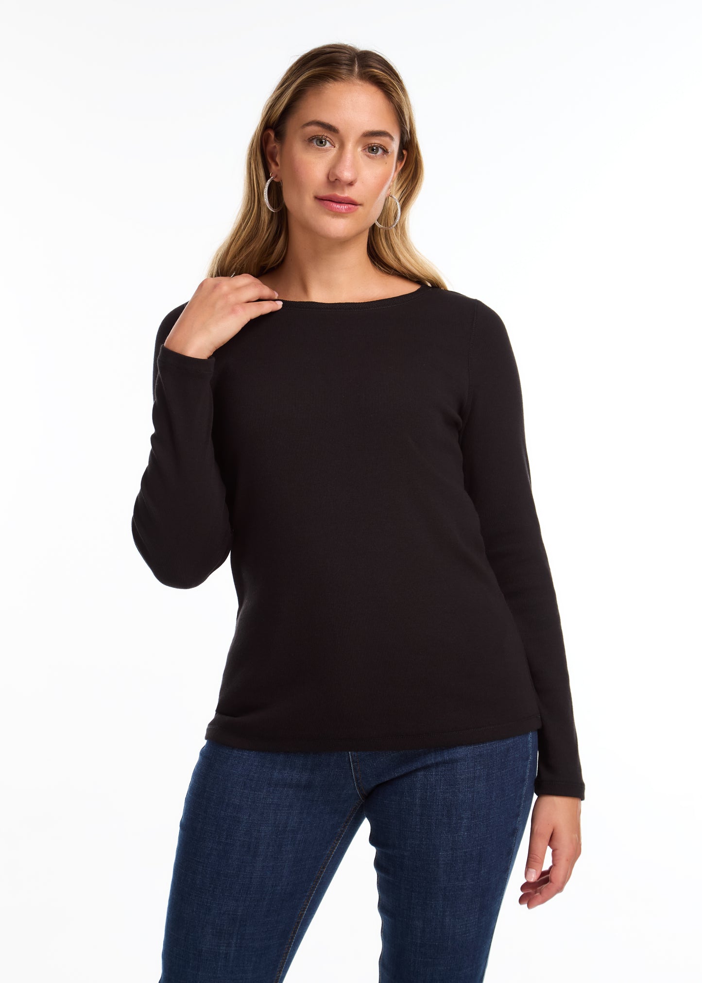 Long Sleeve Boat Neck Top