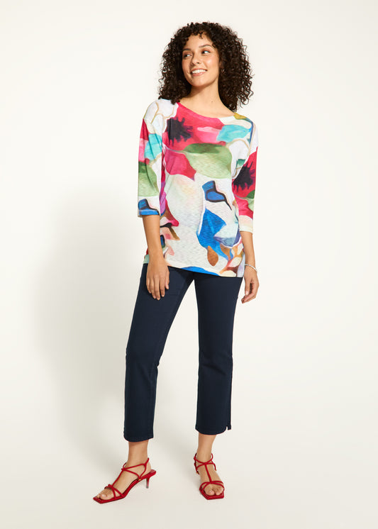 Macro Drop Shoulder Boat Neck Top