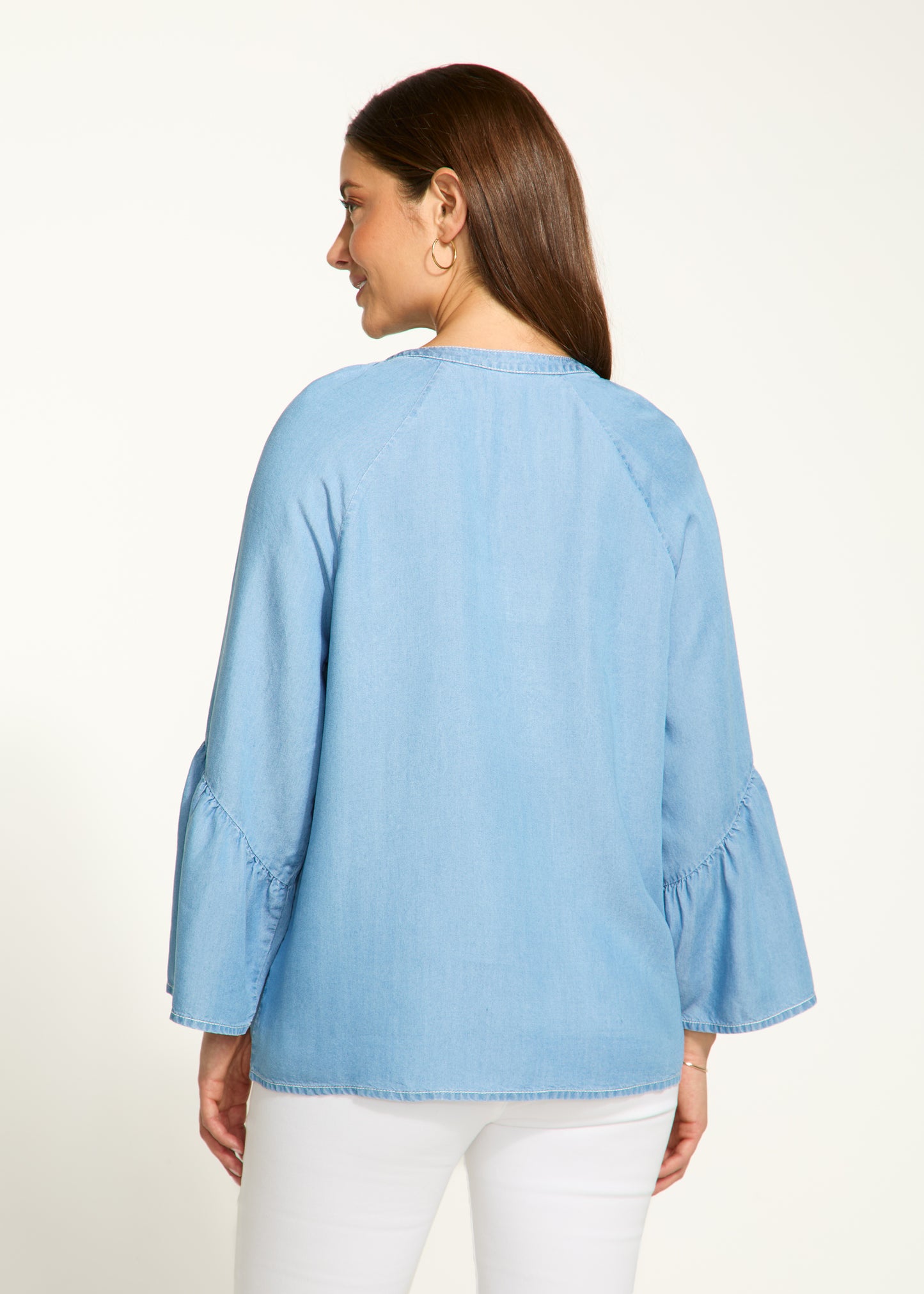 Embroidery Chambray Blouse