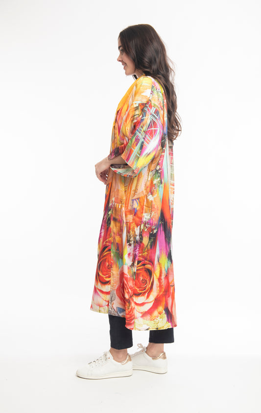 Digital Rose Print Kimono