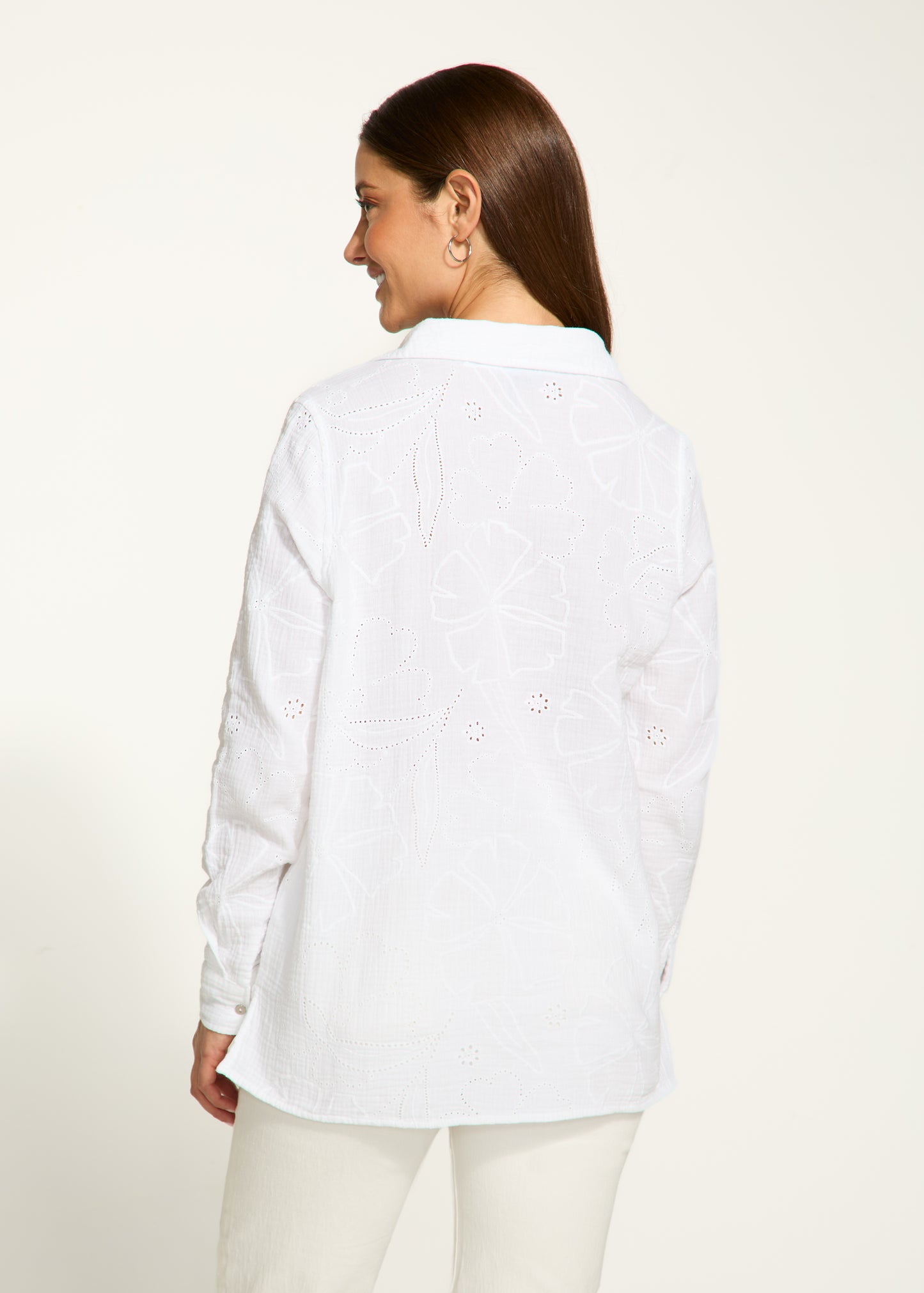 Long Sleeve Eyelet Tunic