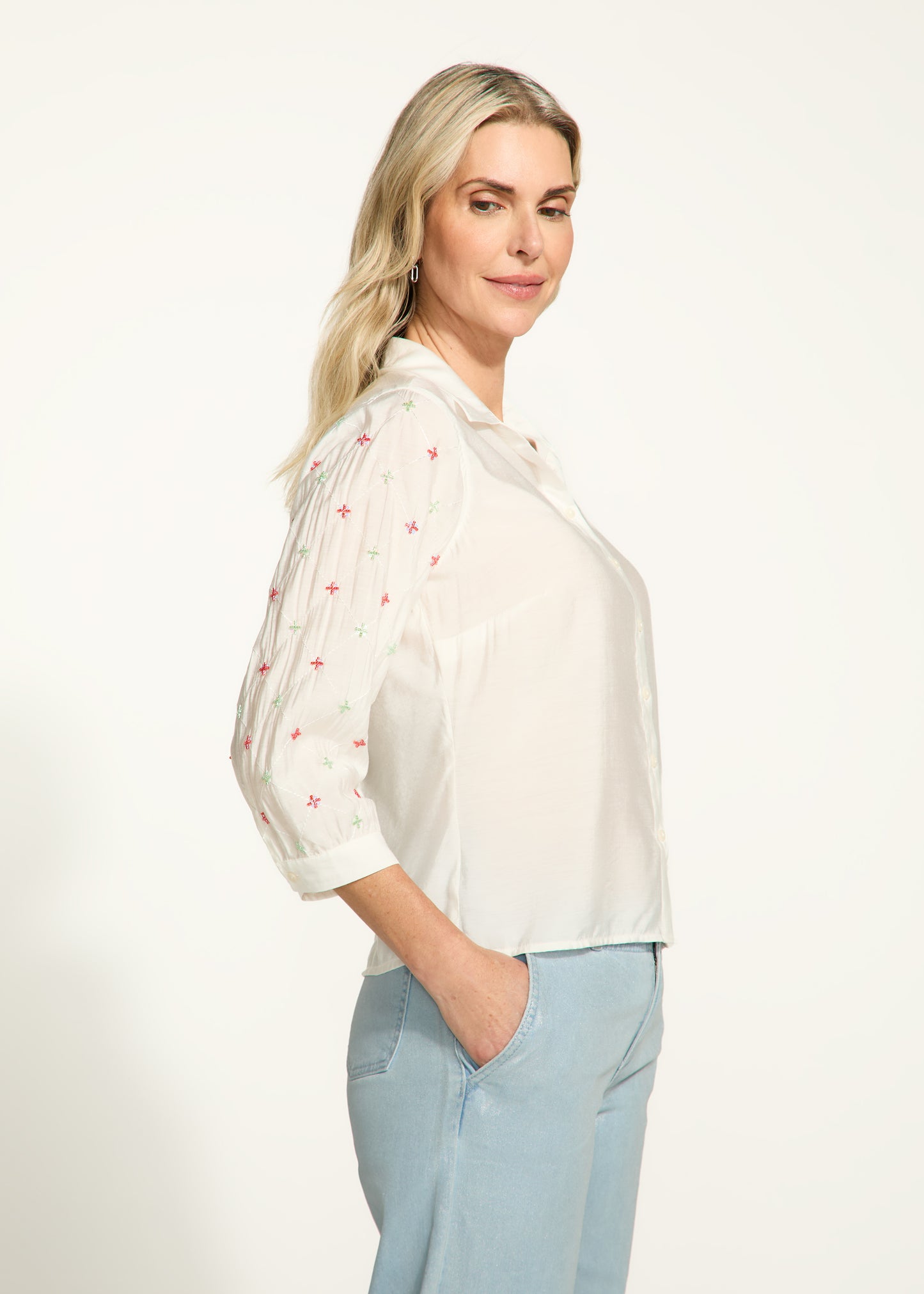 Canopy Flower Beaded Blouse