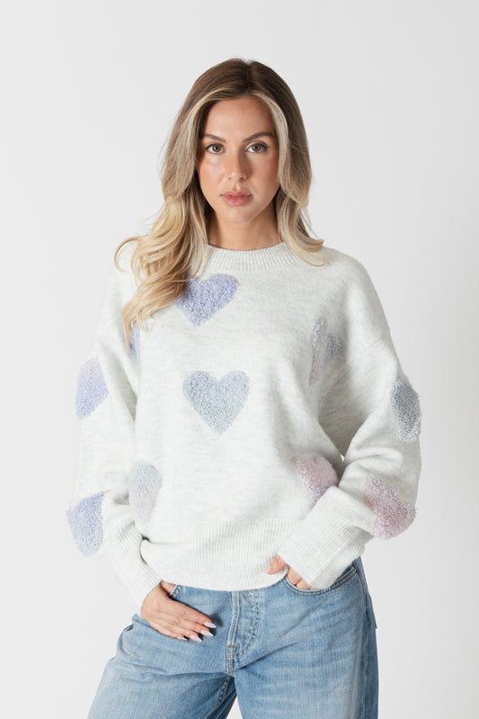 Ajax Sherpa Heart Sweater