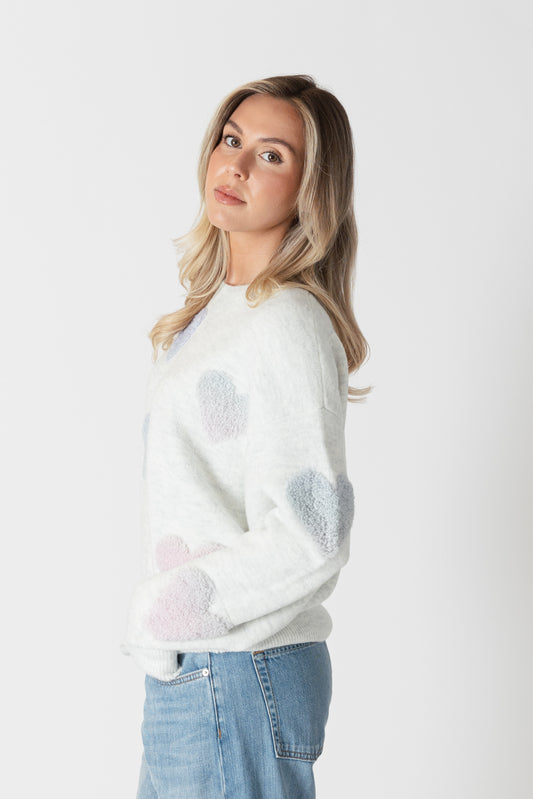 Ajax Sherpa Heart Sweater