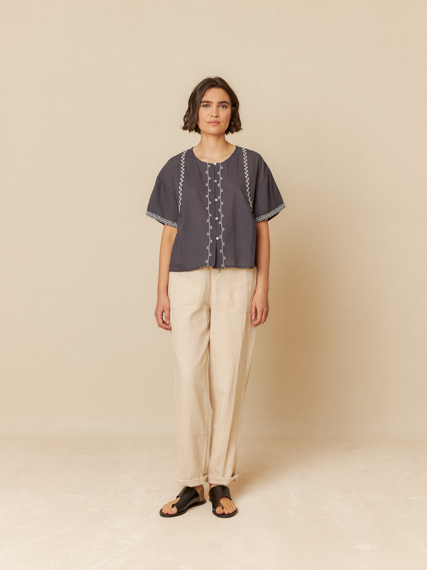 Embroidered Trapeze Shirt