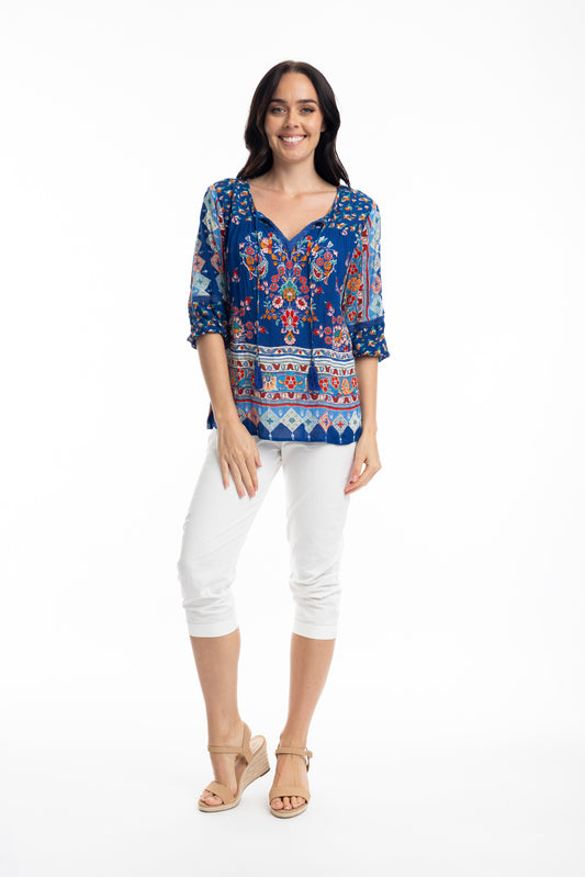 Boho Top | Tapestry Blue