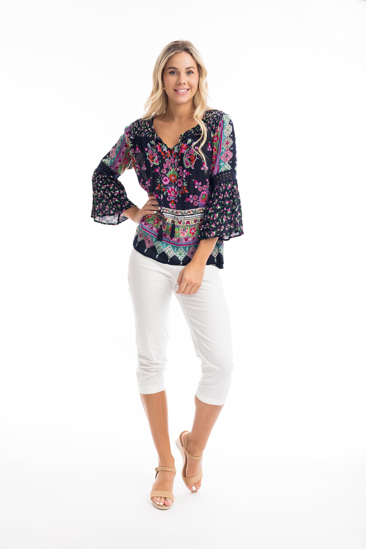 Boho Top | Tapestry Navy