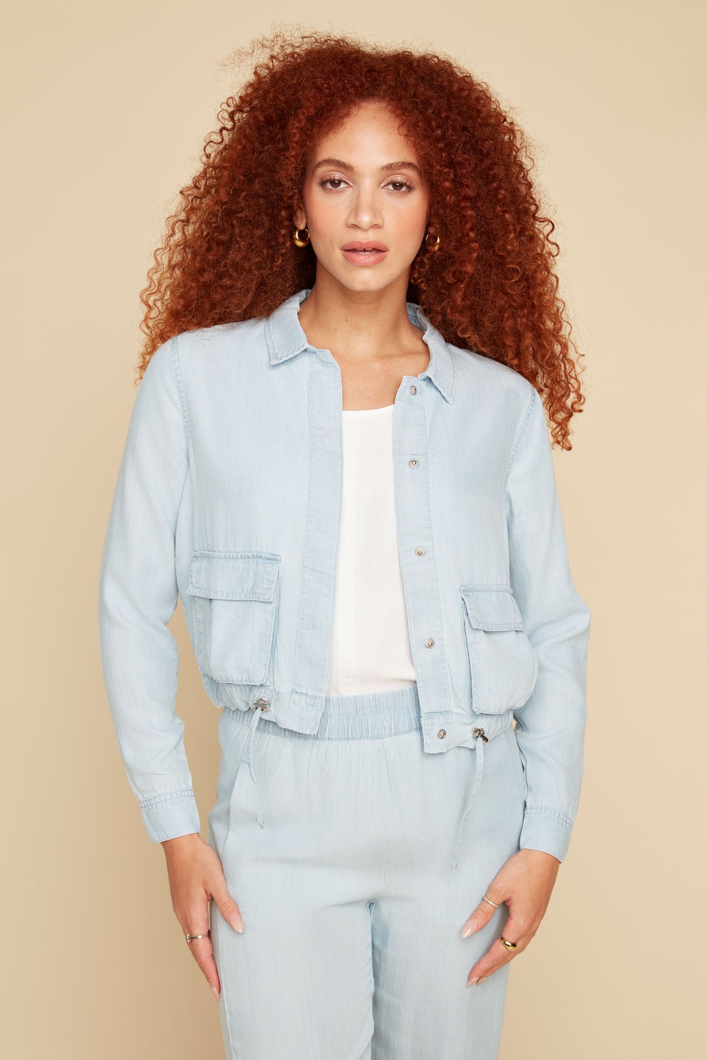 Short Chambray Tencel Jacket