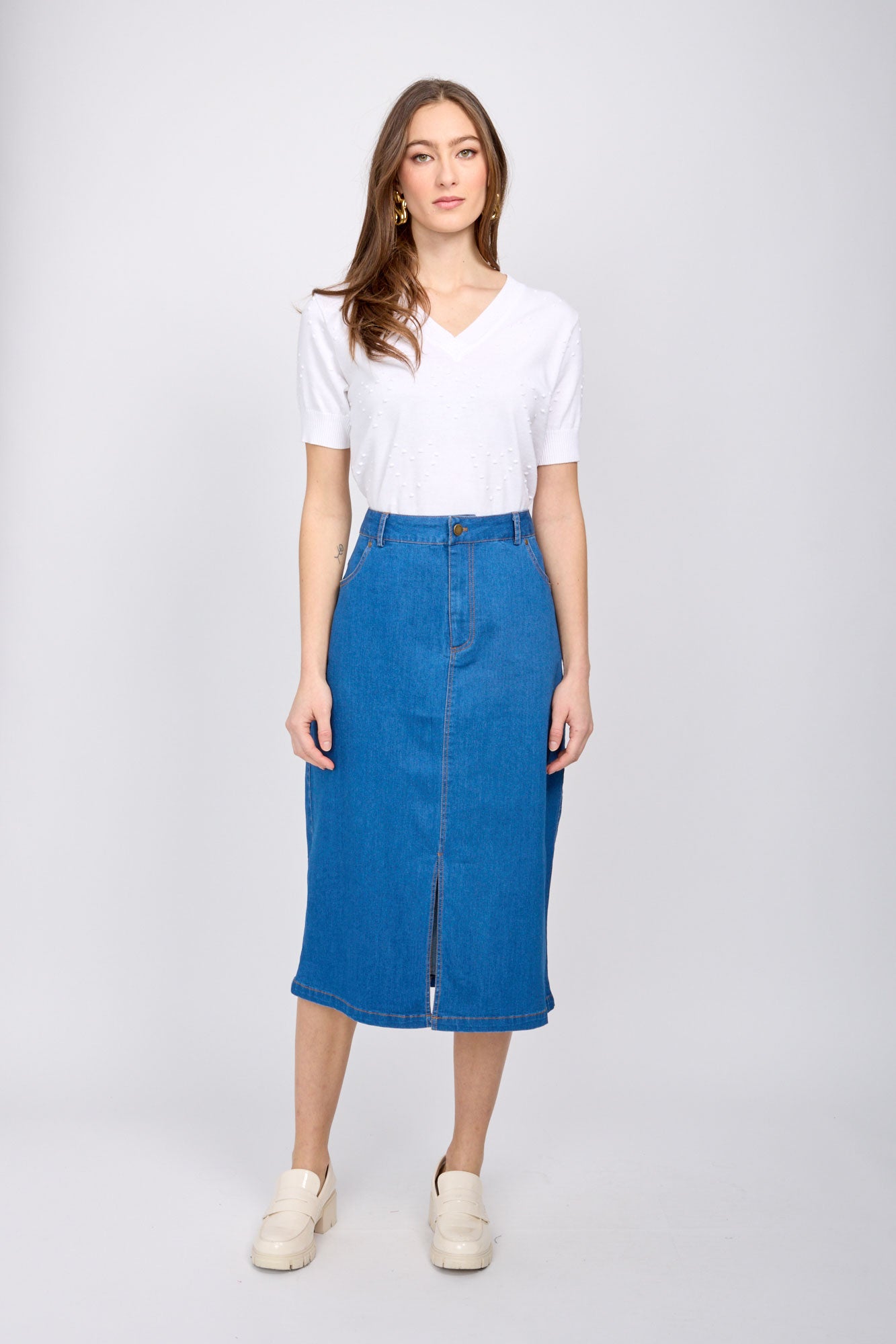 Long Denim Skirt