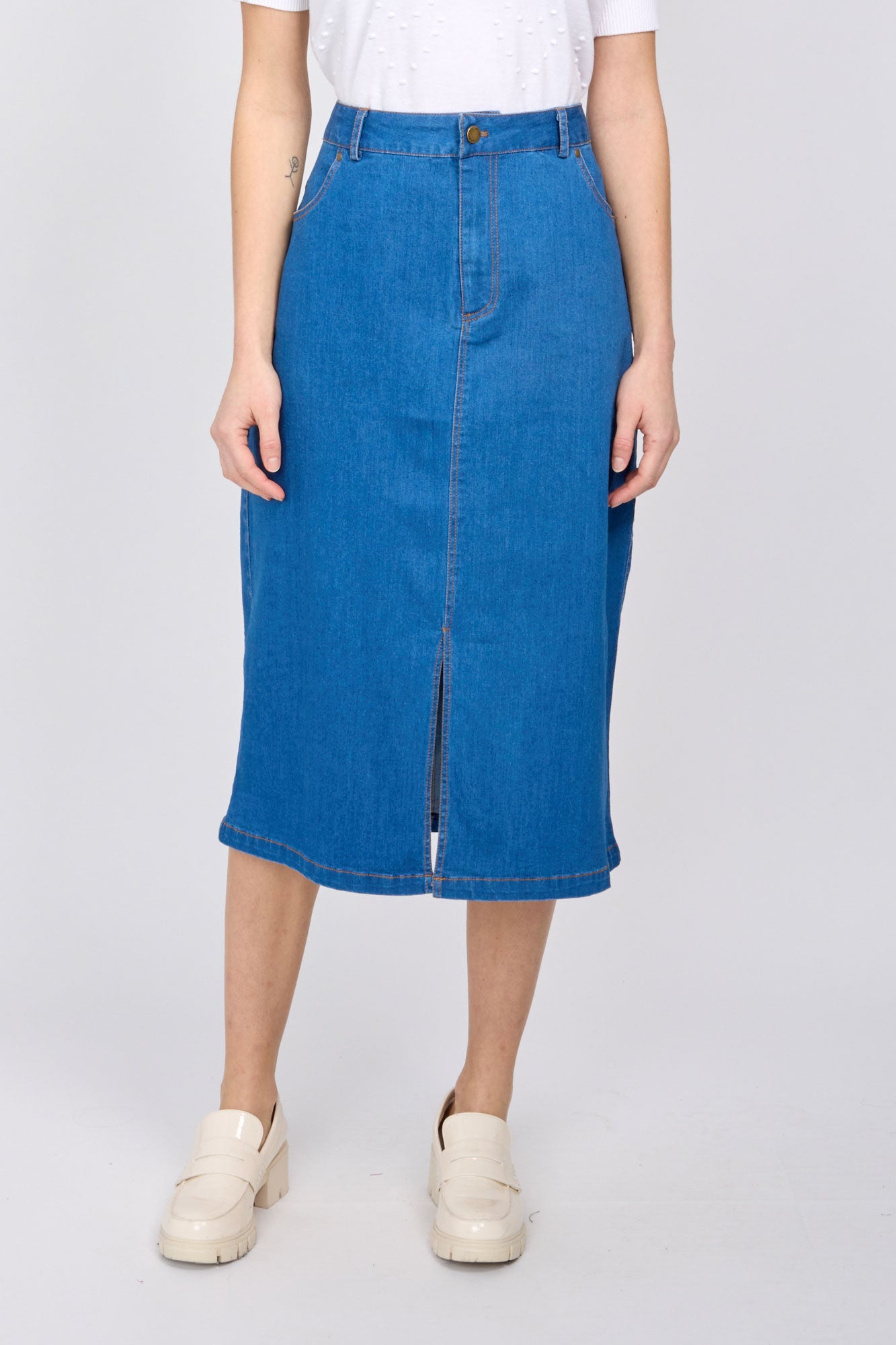 Long Denim Skirt