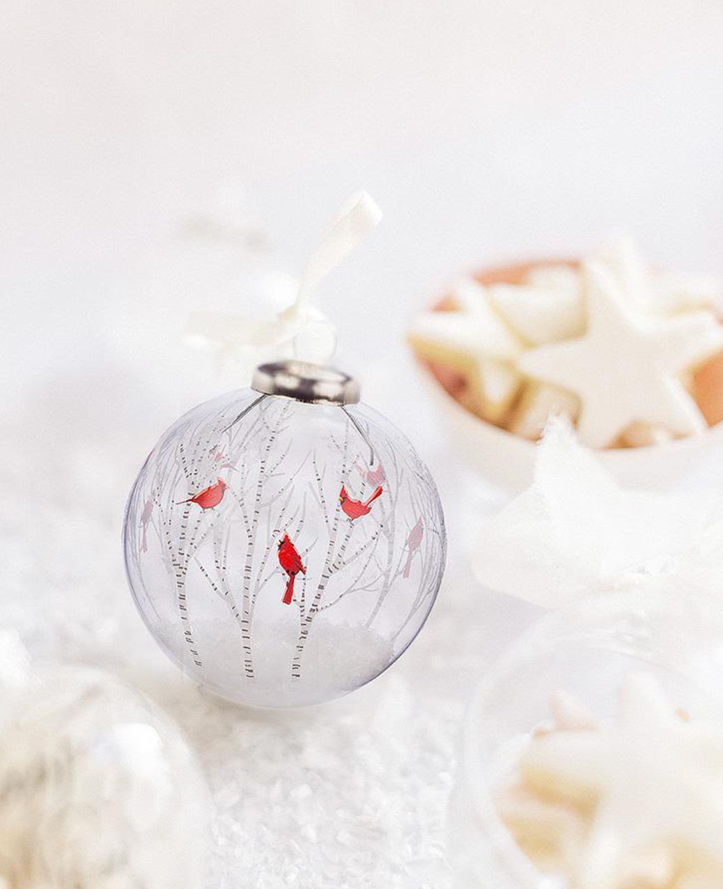 Cardinal in Trees Ball Ornament