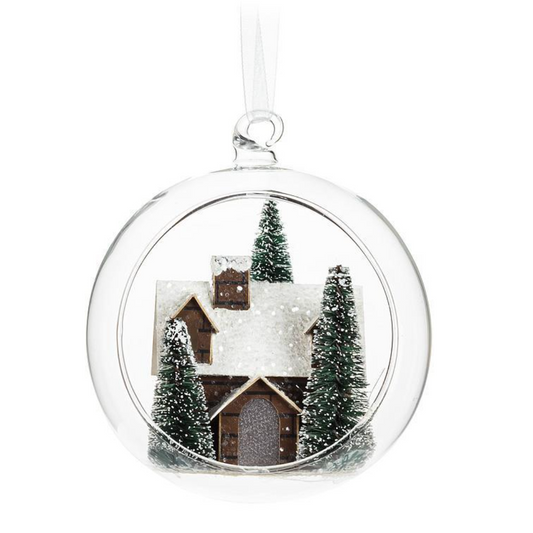 Cabin & Trees Ornament