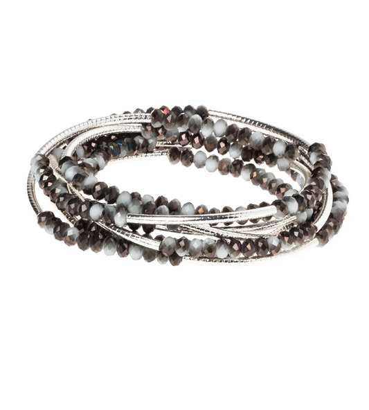 Wrap Necklace/Bracelet - Eclipse/Silver