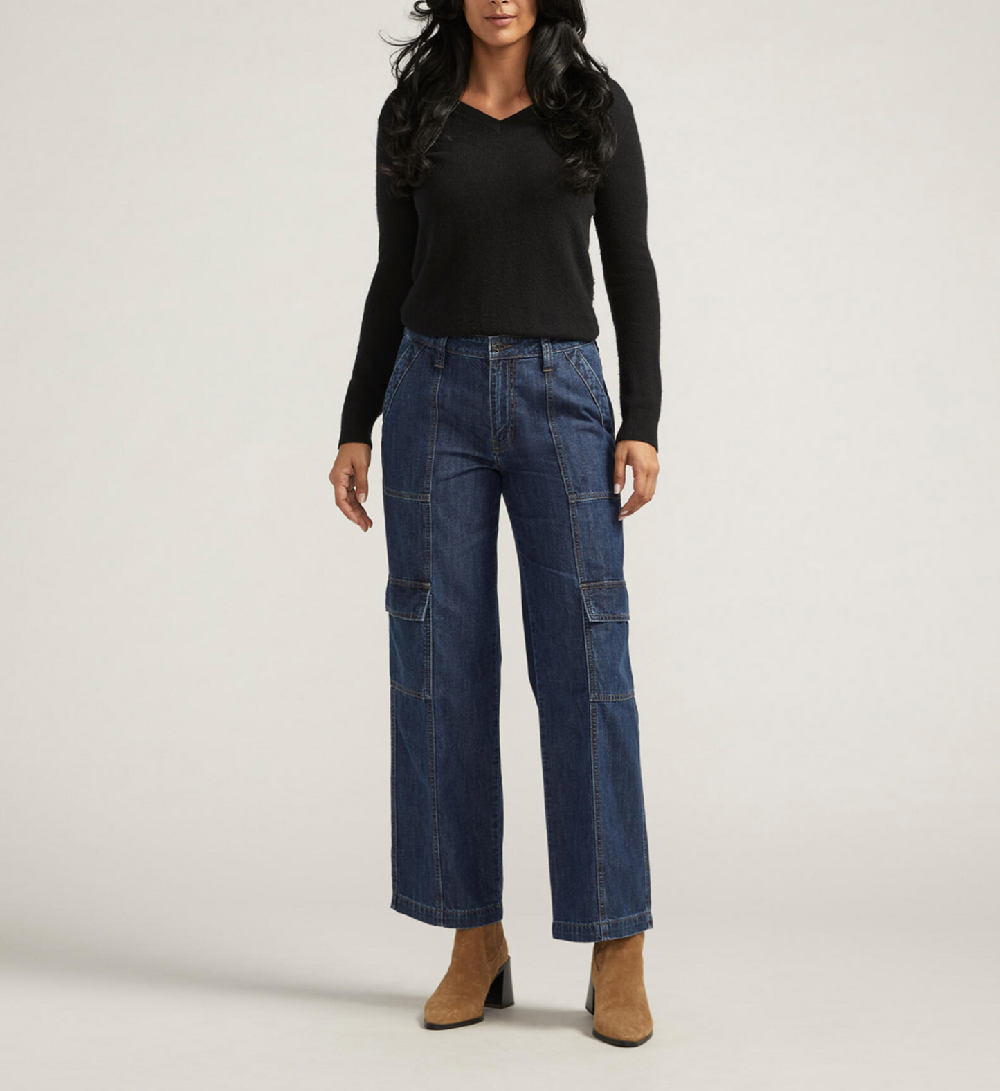 High Rise Wide Leg Cargo Jean