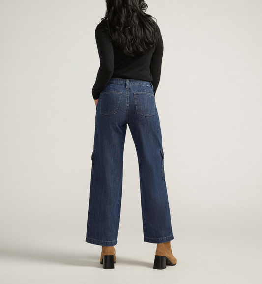 High Rise Wide Leg Cargo Jean