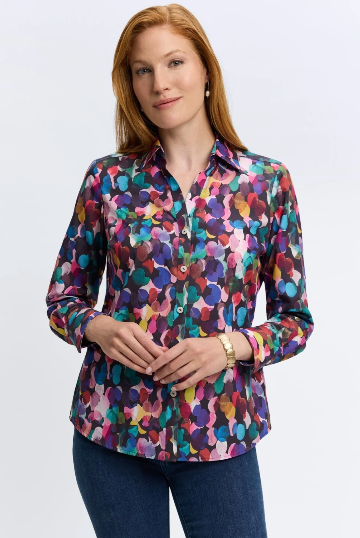 Mary No-Iron City Lights Blouse