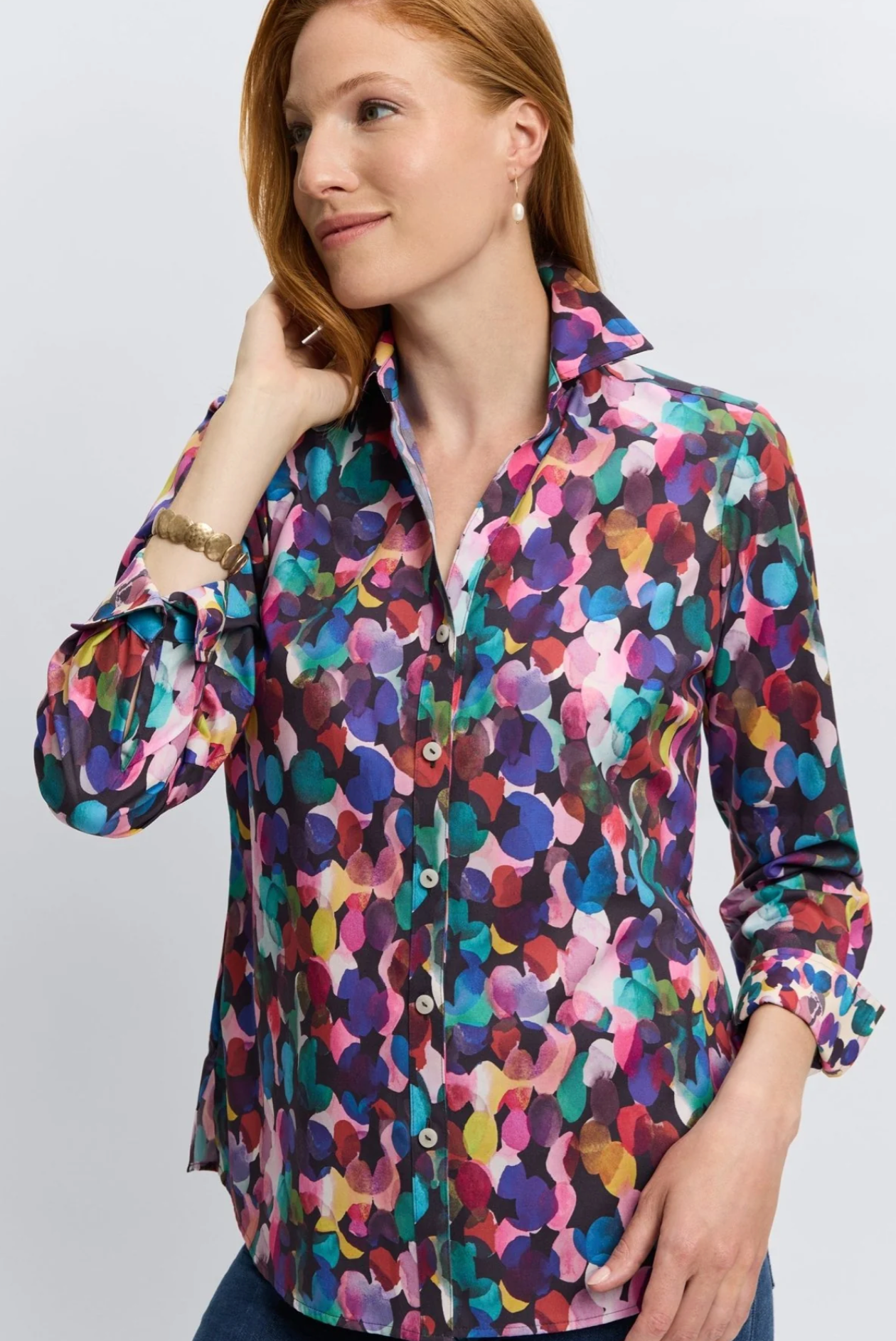 Mary No-Iron City Lights Blouse