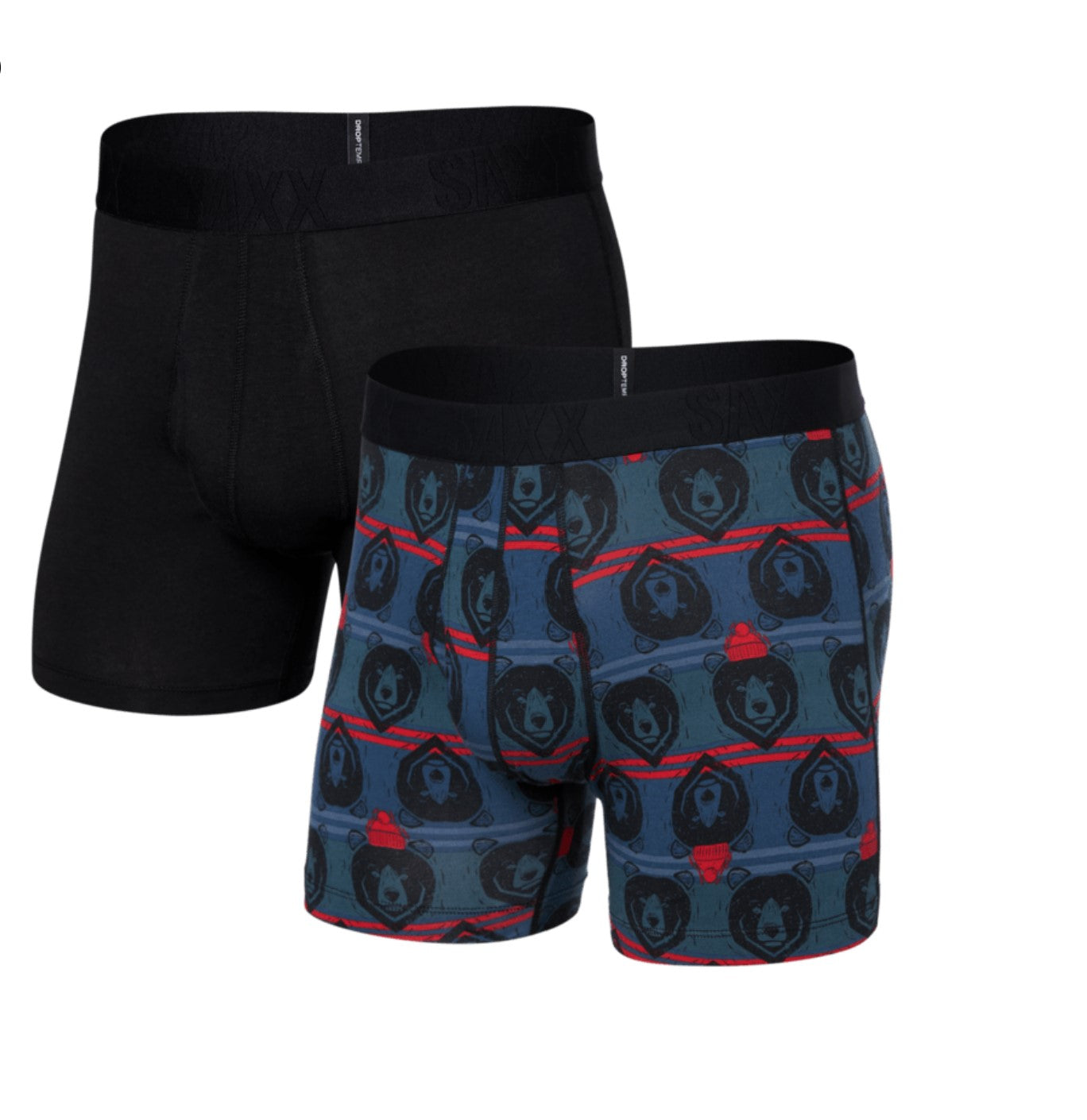 Droptemp Boxer - Grizzly Stripe/Black 2pk