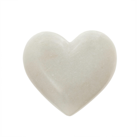 White Marble Heart | Large