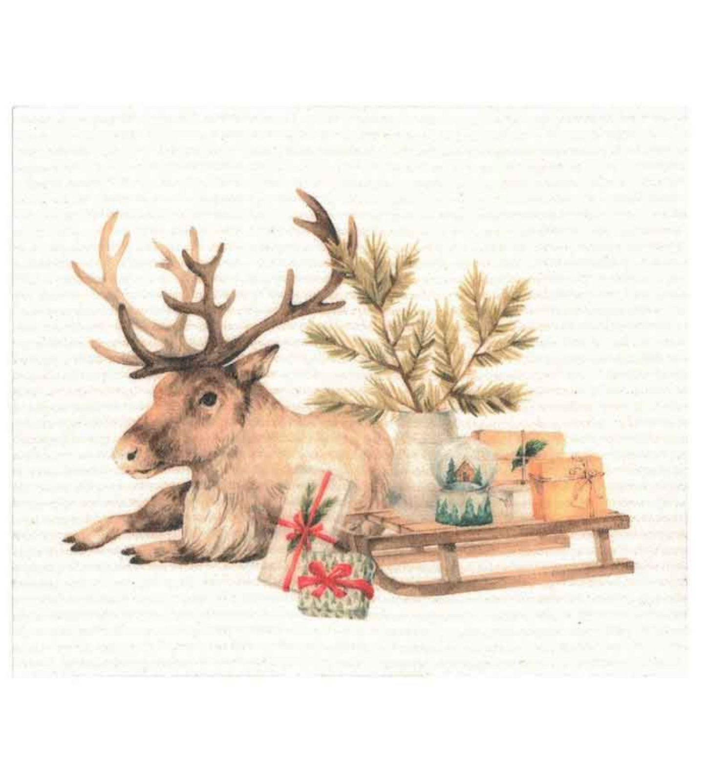 Reindeer W/ Gifts Dish Cloth