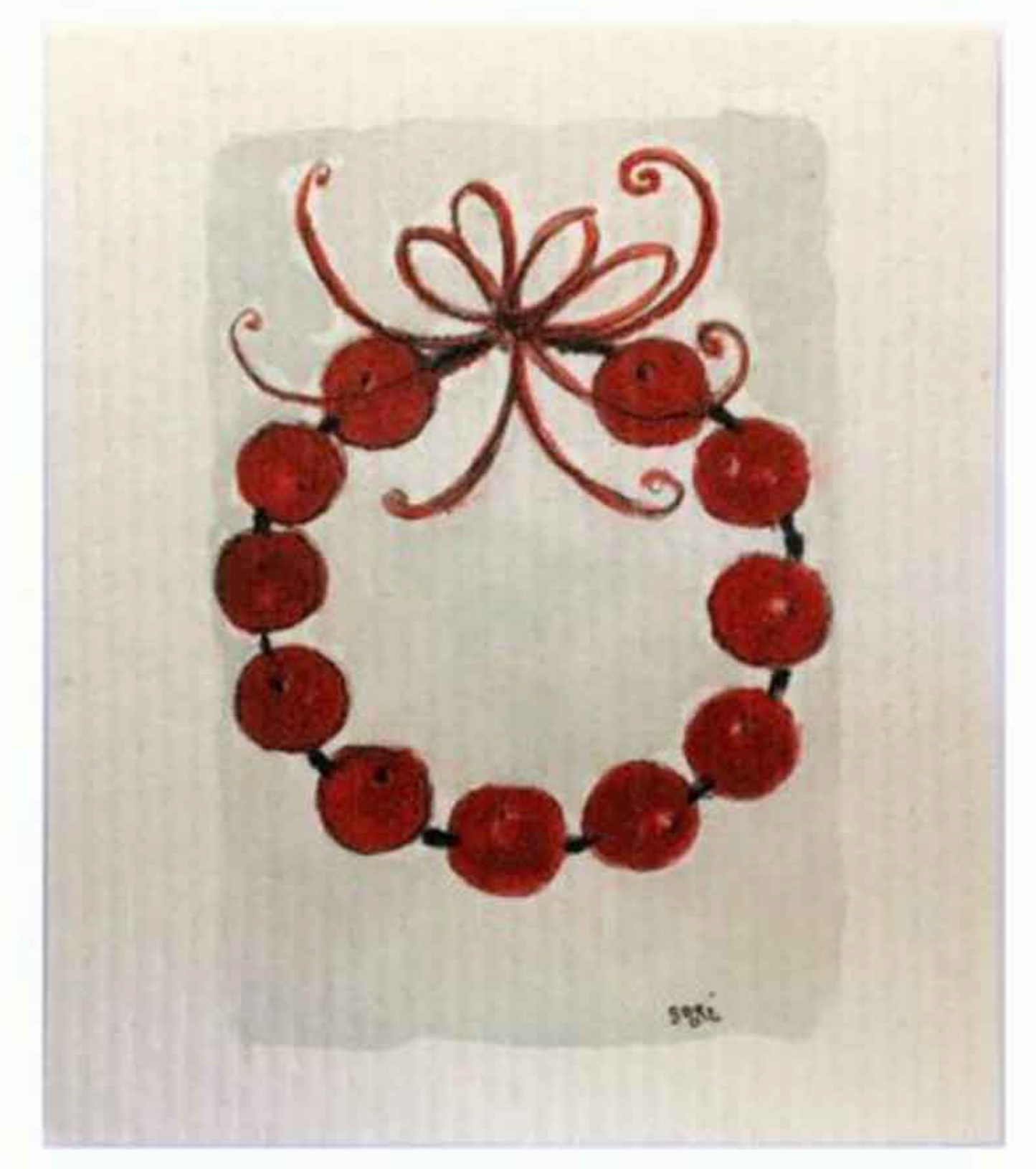 Red Berry Wreath Dish Cloth