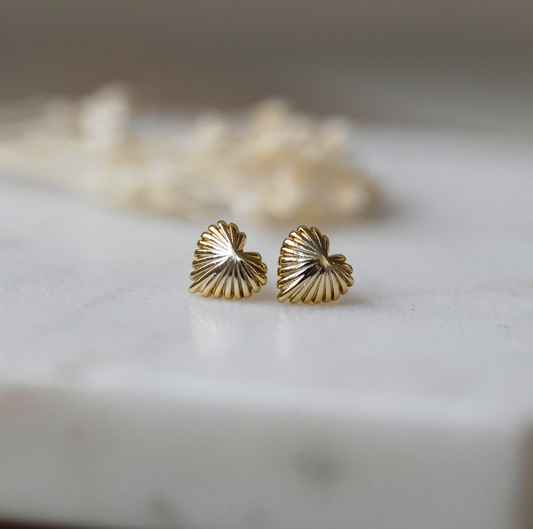 Seashell Heart Studs