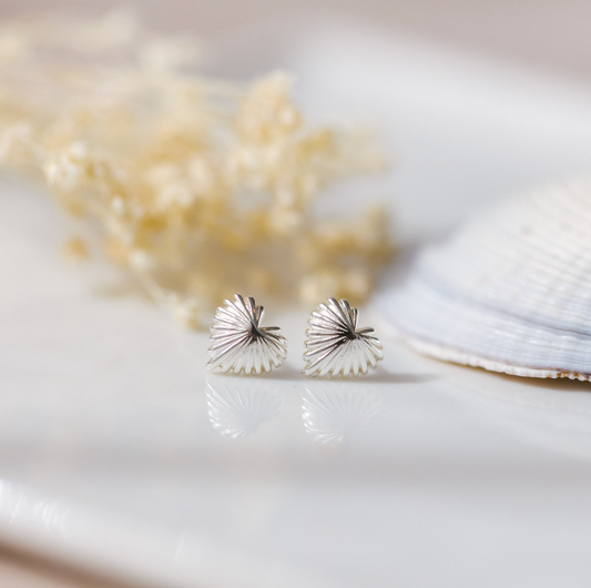 Seashell Heart Studs