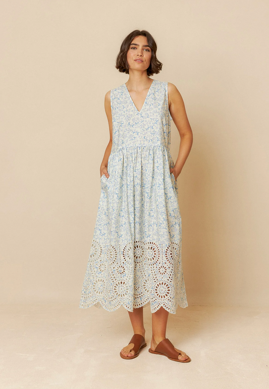 Eyelet Sleeveless Dress