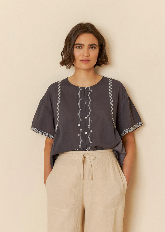 Embroidered Trapeze Shirt