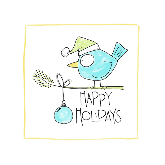 Happy Holidays Bird - Greeting Card