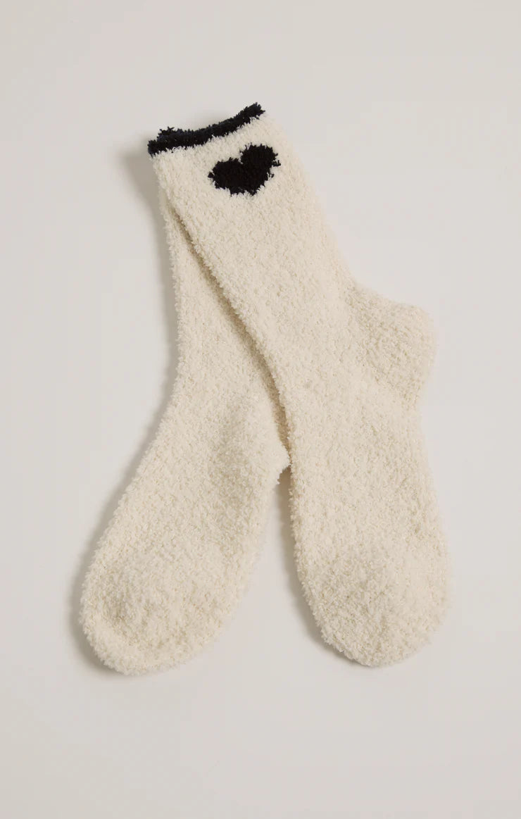 Navy Heart Sock | 2pk