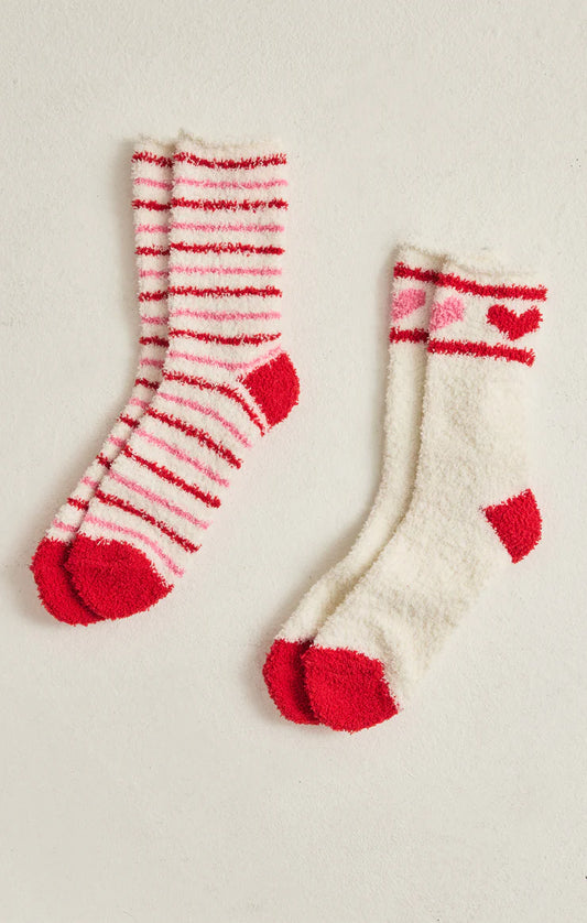 2-Pack Plush Stripe Socks