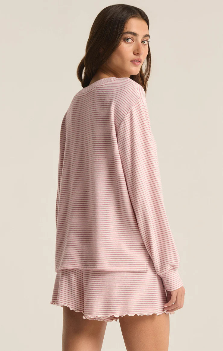 Stay Cozy Stripe Long Sleeve Top