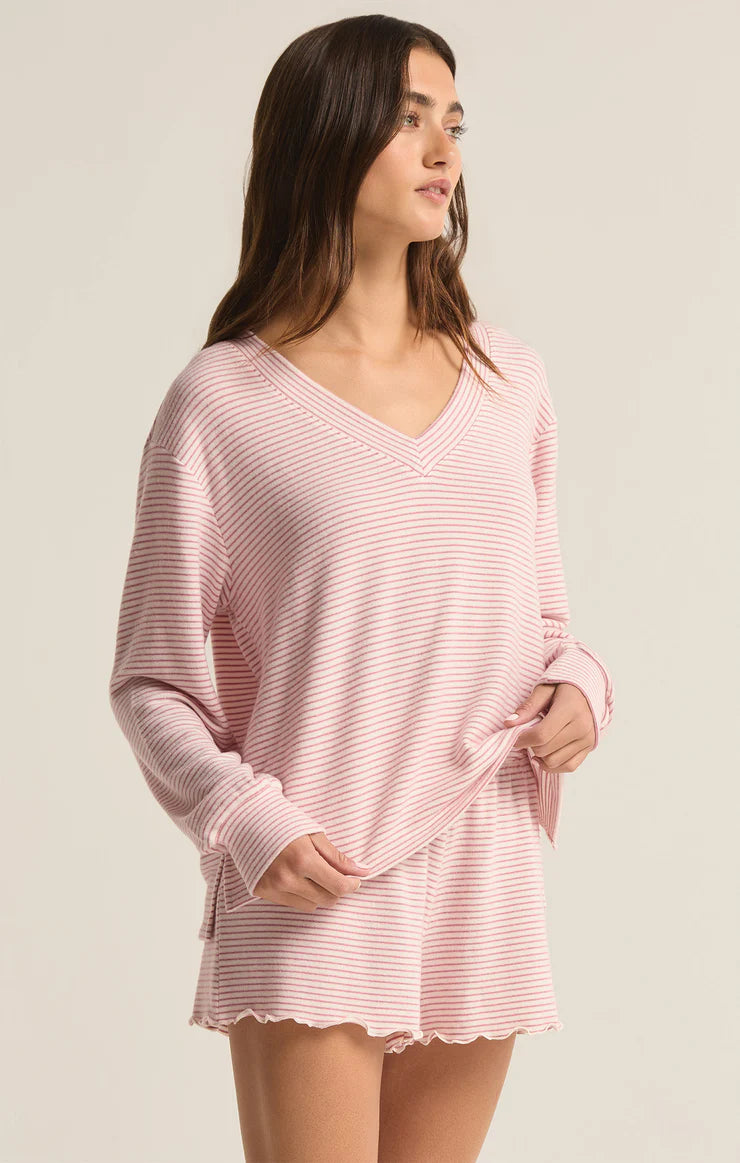 Stay Cozy Stripe Long Sleeve Top