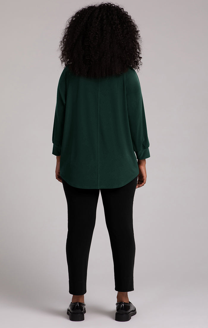 Funnel Neck Pullover with Kangaroo Pocket